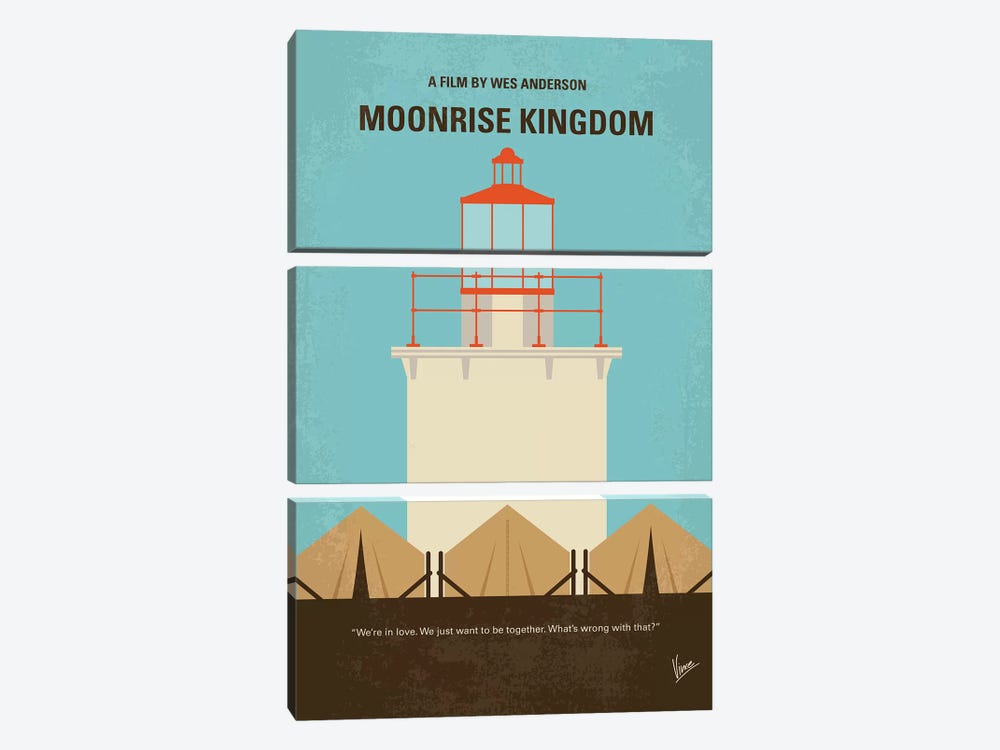 Moonrise Kingdom Minimal Movie Poster by Chungkong 3-piece Canvas Artwork