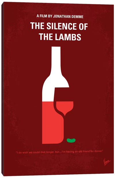 Silence Of The Lambs Minimal Movie Poster Canvas Art Print - Nineties Nostalgia Art
