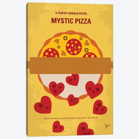 Mystic Pizza Minimal Movie Poster Canvas Print #CKG960} by Chungkong Canvas Artwork