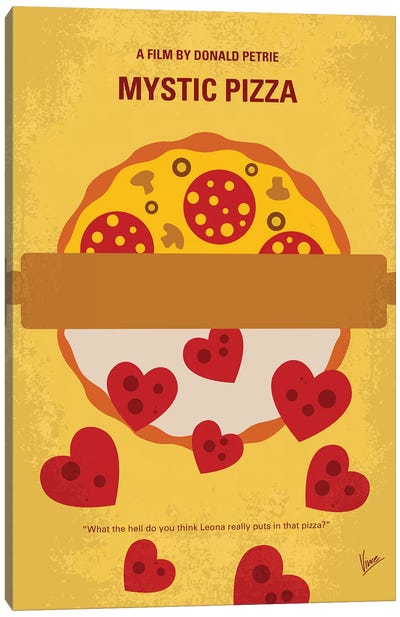 Mystic Pizza Minimal Movie Poster Canvas Art Print - Pizza Art