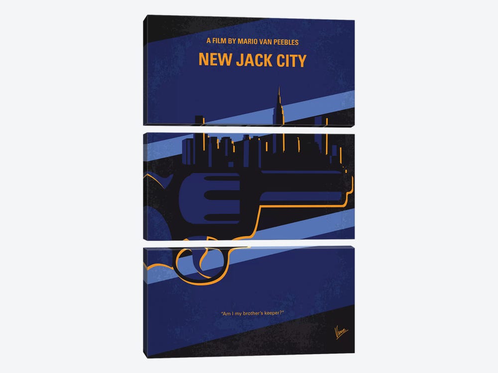 New Jack City Minimal Movie Poster by Chungkong 3-piece Canvas Art Print