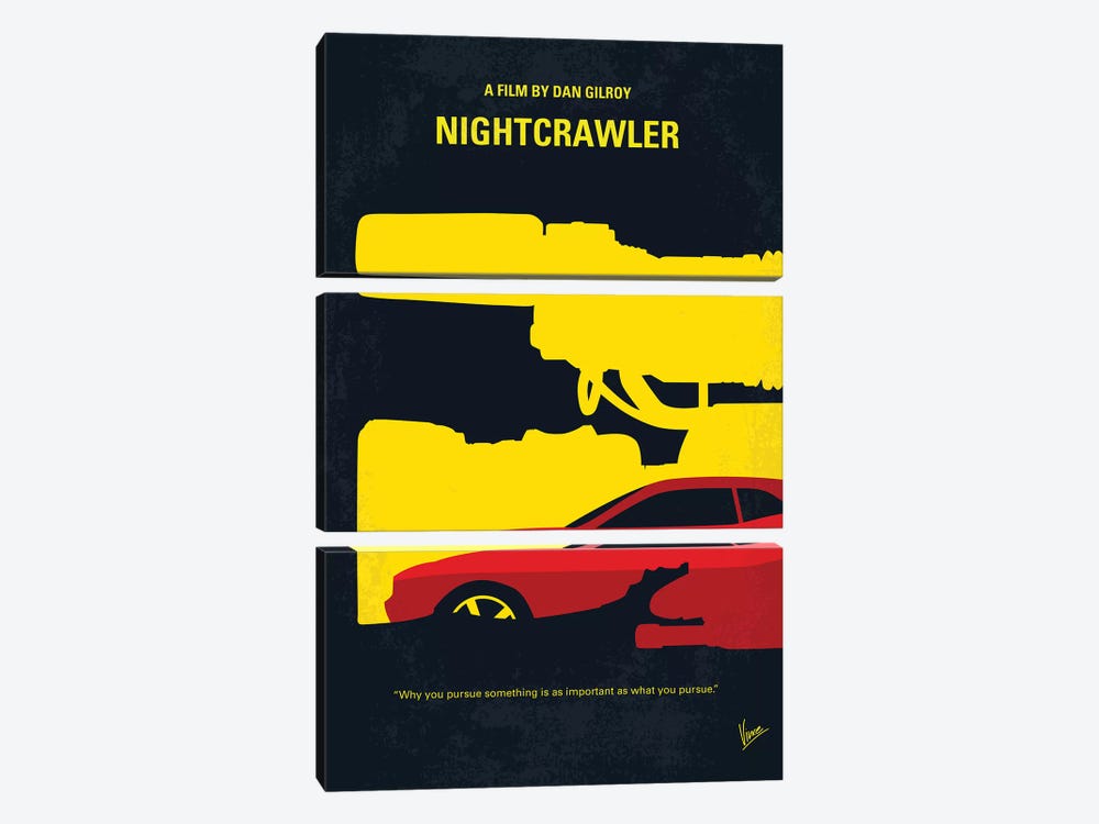 Nightcrawler Minimal Movie Poster by Chungkong 3-piece Canvas Artwork