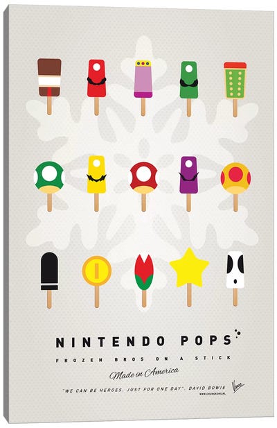 Nintendo Ice Pop I Canvas Art Print - Chungkong - Minimalist Movie Posters