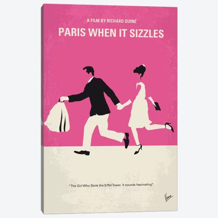 Paris When It Sizzles Minimal Movie Poster Canvas Print #CKG983} by Chungkong Canvas Artwork