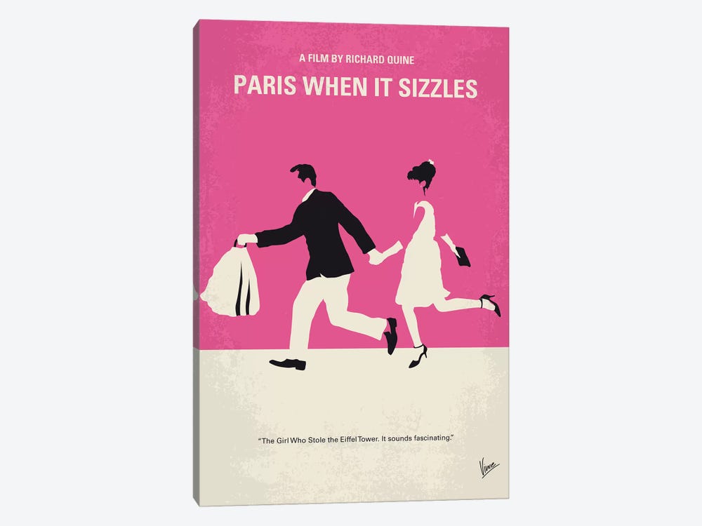 Paris When It Sizzles Minimal Movie Poster by Chungkong 1-piece Canvas Artwork