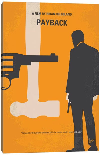 Payback Minimal Movie Poster Canvas Art Print - Crime & Gangster Movie Art