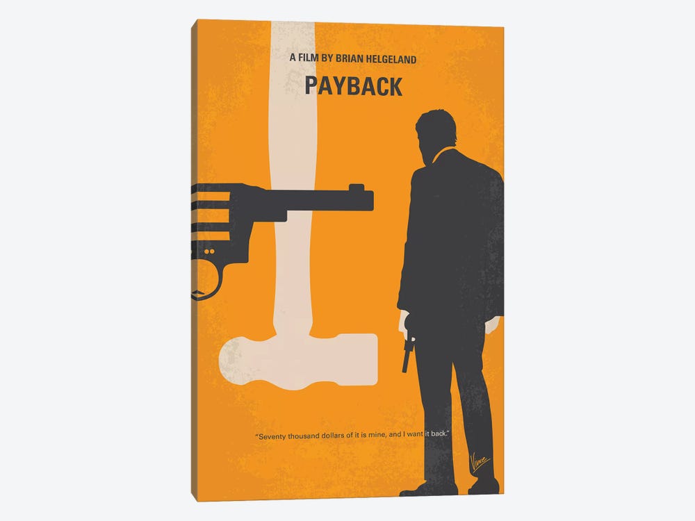 Payback Minimal Movie Poster by Chungkong 1-piece Canvas Artwork