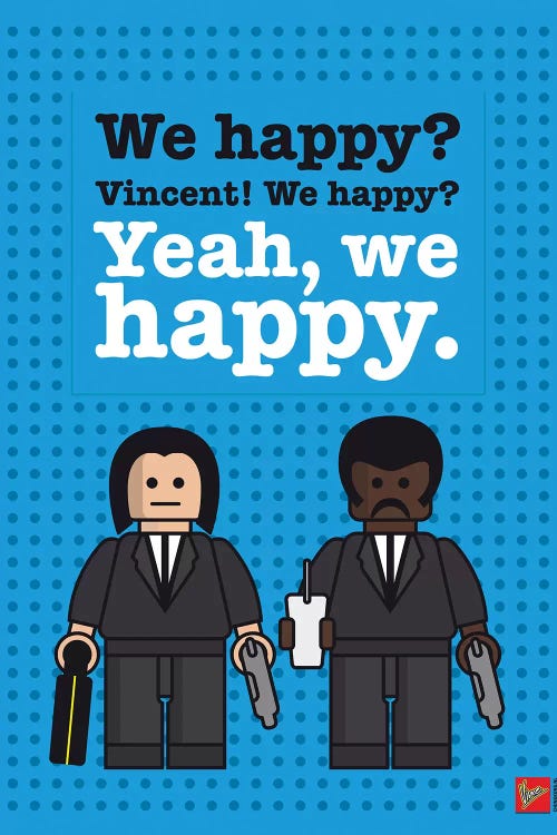 Pulp Fiction Lego Dialogue Poster