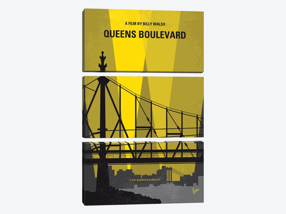 Queens Boulevard Minimal Movie Poster by Chungkong 3-piece Canvas Art