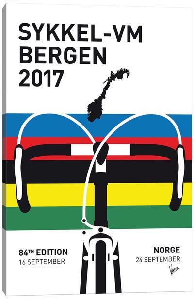 2017 UCI Road World Championships Minimal Poster Canvas Art Print - Gym Art