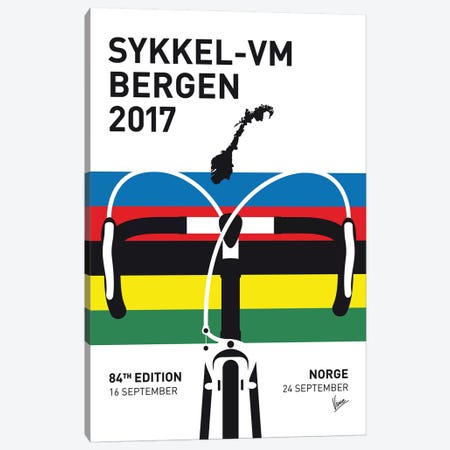 2017 UCI Road World Championships Minimal Poster Canvas Print #CKG990} by Chungkong Canvas Art Print