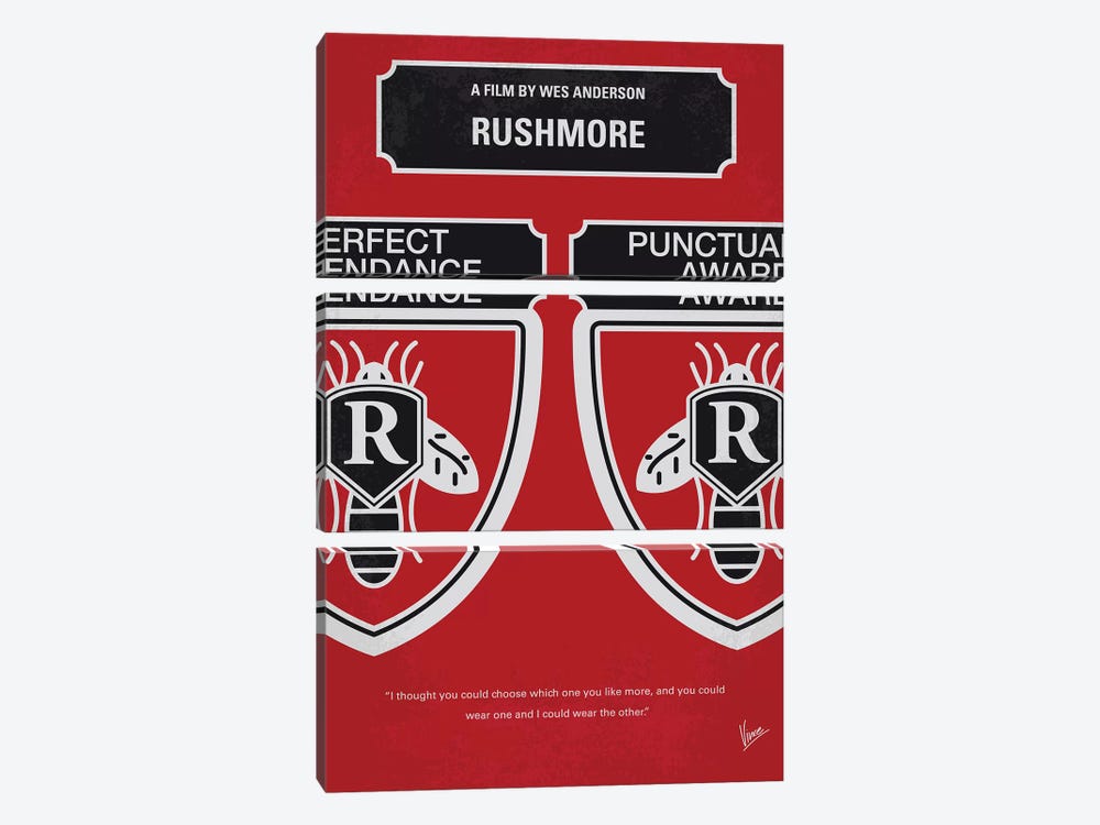 Rushmore Minimal Movie Poster by Chungkong 3-piece Canvas Artwork