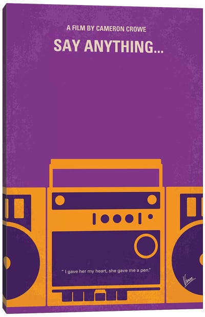 Say Anything Minimal Movie Poster Canvas Art Print - The 80's