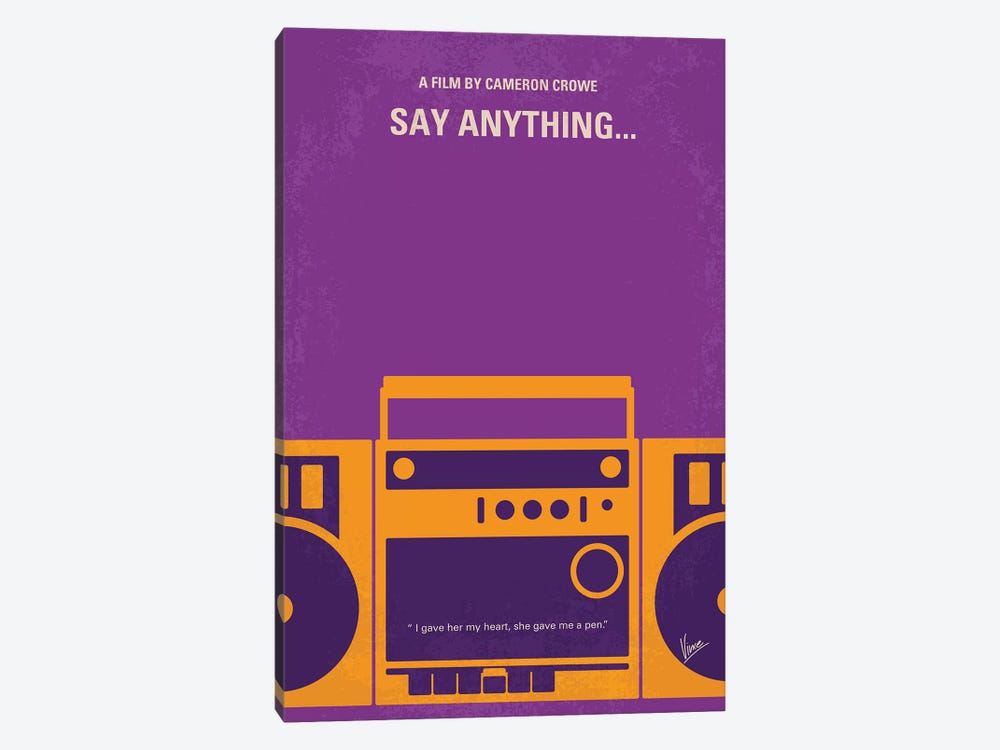 Say Anything Minimal Movie Poster by Chungkong 1-piece Canvas Art