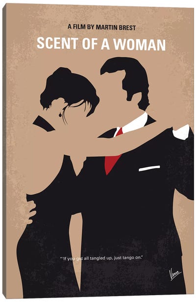 Scent Of A Woman Minimal Movie Poster Canvas Art Print - Couple Art