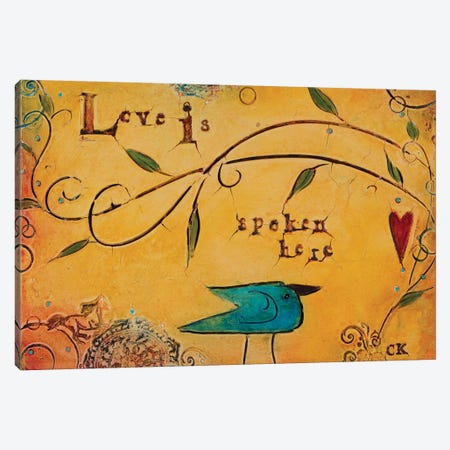 Love is Spoken Here Canvas Print #CKI14} by Carolyn Kinnison Canvas Art Print