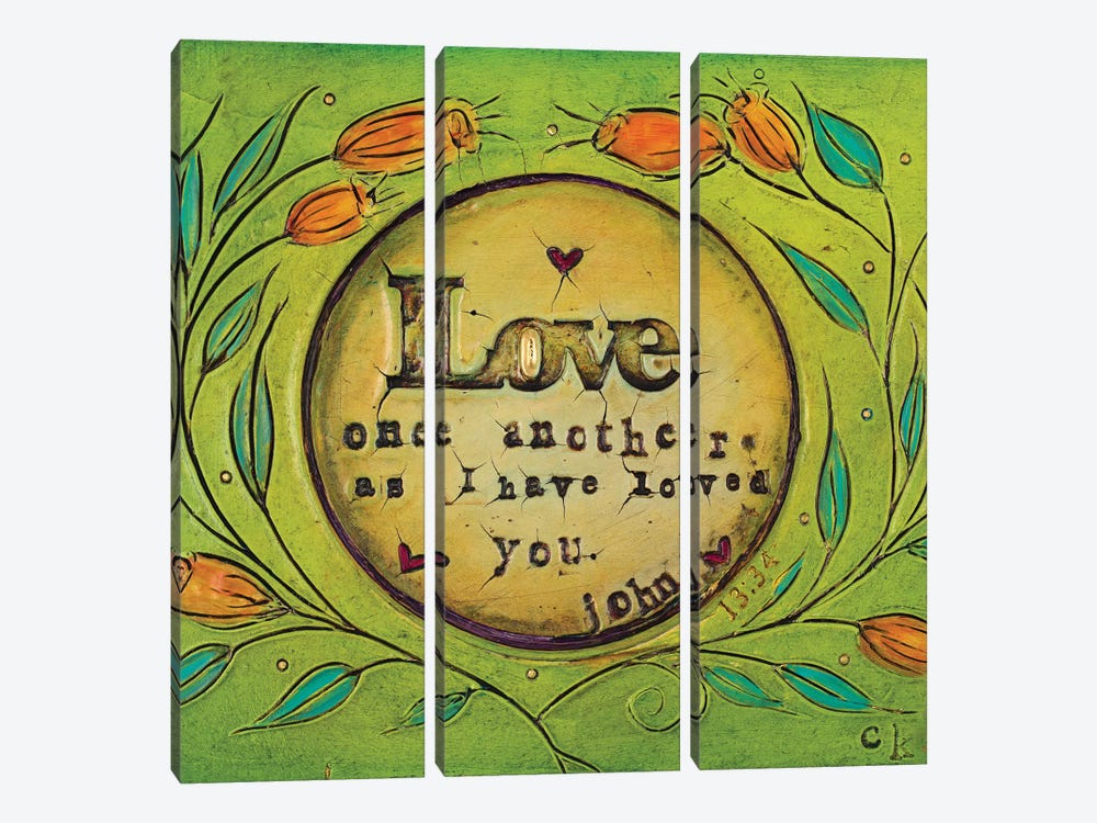 Love One Another by Carolyn Kinnison 3-piece Canvas Print