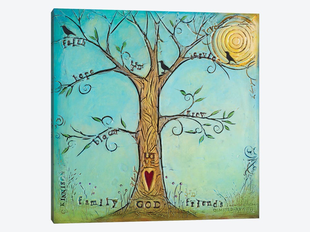 Faith Family Friends Tree by Carolyn Kinnison 1-piece Canvas Print