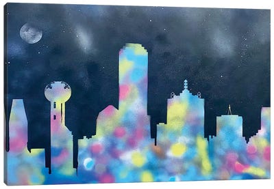 Dallas At Night Canvas Art Print