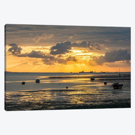 Sunset At Low Tide - Southend Canvas Print #CKP14} by Colin Kemp Photography Canvas Wall Art