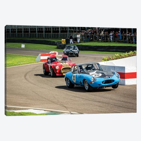 Jaguar E-Type Lifts At The Chicane - Goodwood Revival Canvas Print #CKP17} by Colin Kemp Photography Canvas Art