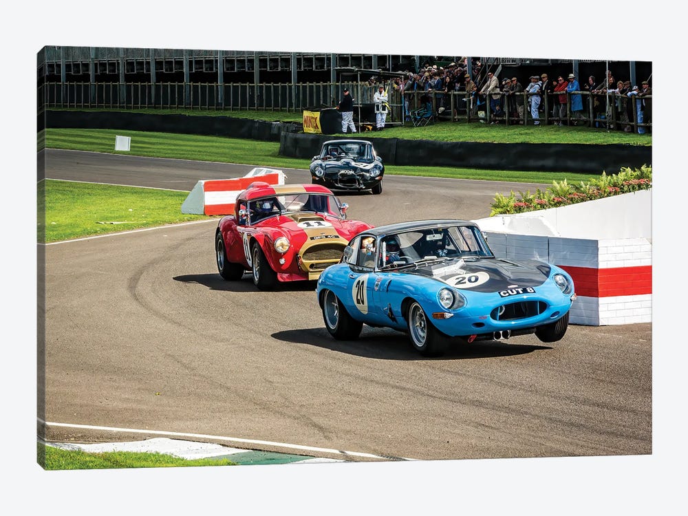 Jaguar E-Type Lifts At The Chicane - Goodwood Revival by Colin Kemp Photography 1-piece Canvas Print