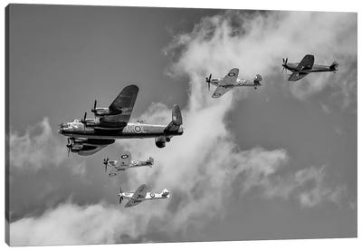 Battle Of Britain Flight - Thompson Formation Canvas Art Print - Colin Kemp Photography