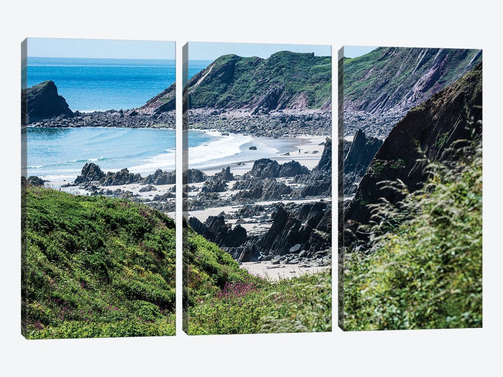 Lone Walker At Marloes Sands, Pembrokeshire by Colin Kemp Photography 3-piece Canvas Art