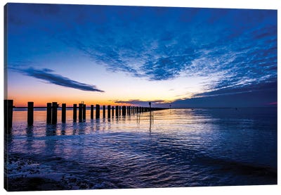 Indigo Sunrise Shoeburyness Canvas Art Print - Nautical Scenic Photography
