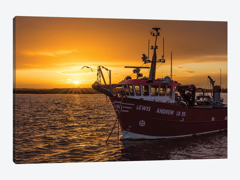 Gull And Boat - Leigh by Colin Kemp Photography 1-piece Canvas Art