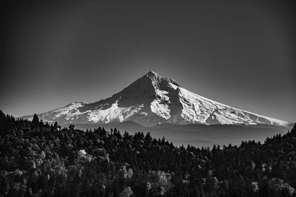 Snowy Mountains: Majestic Mt. Hood In Black And White by Cat Kerrigan