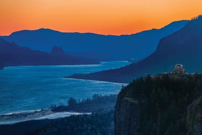 Vista House At Crown Point Sunrise by Cat Kerrigan framed wall art