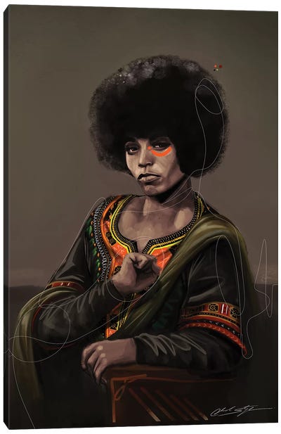 BHM Angela Davis Canvas Art Print - Women's Empowerment Art