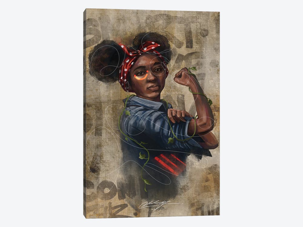 Black Girl Strong by Chuck Styles 1-piece Canvas Art Print