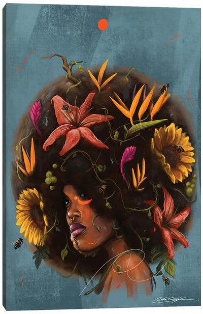 Cocoa Butter Blossoms Canvas Art Print - Women's Empowerment Art