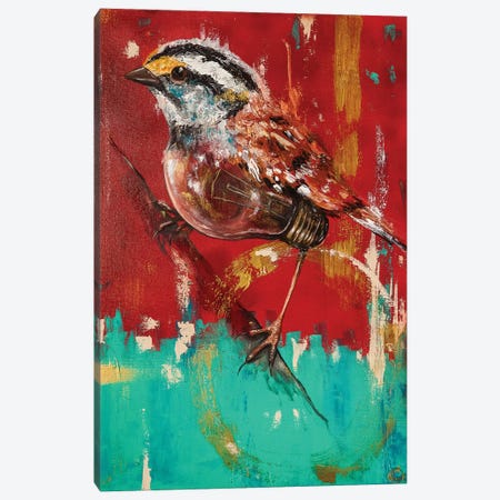 Fly On Sparrow Canvas Print #CKS19} by Chuck Styles Canvas Wall Art