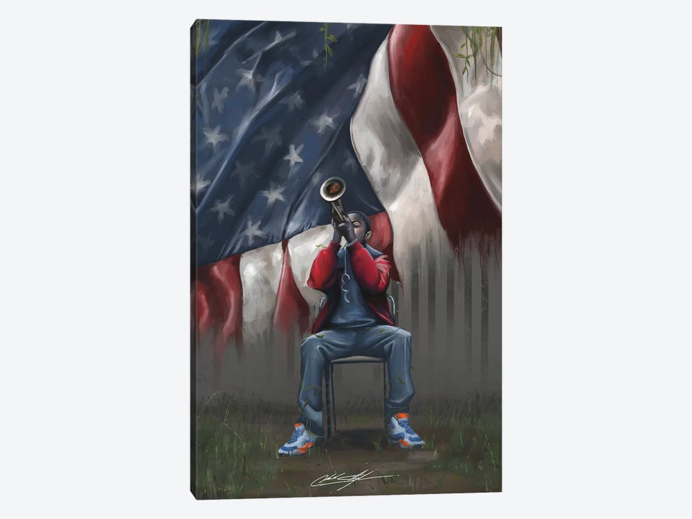 A Trumpet In Americas Park by Chuck Styles 1-piece Canvas Print
