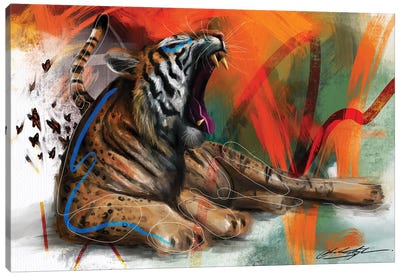 Yawn Of Evening Canvas Art Print - Tiger Art