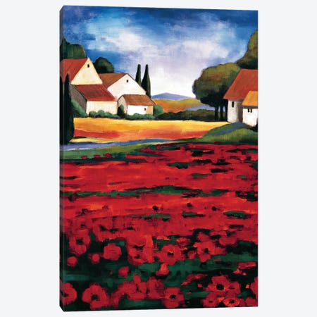 Poppy Field I Canvas Print #CLA3} by Janine Clarke Canvas Wall Art
