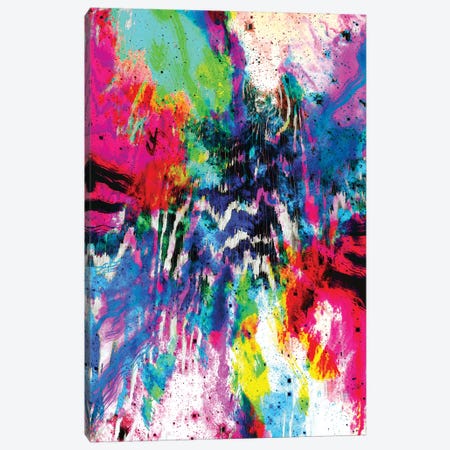 Technicolor Zebra Splatter Canvas Print #CLB39} by Caleb Troy Canvas Artwork