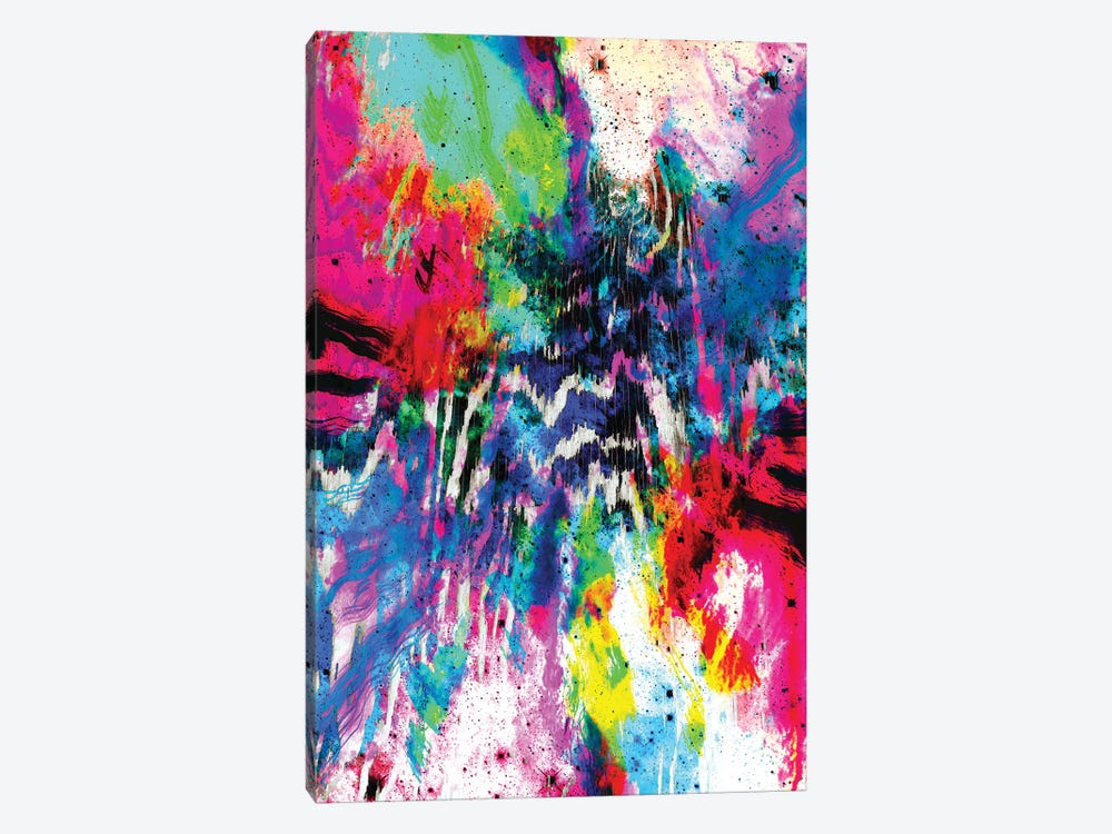 Technicolor Zebra Splatter by Caleb Troy 1-piece Canvas Art Print
