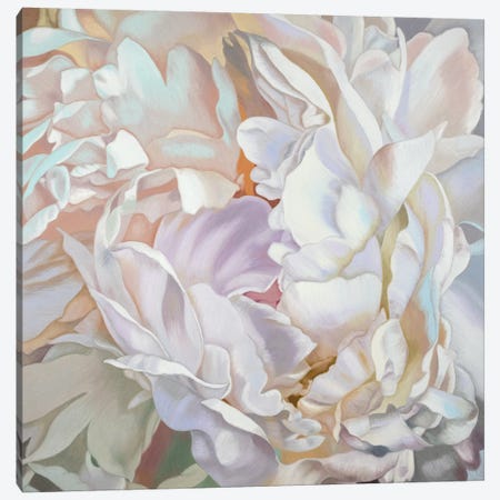 White Peony Canvas Print #CLH83} by Chloe Hedden Art Print