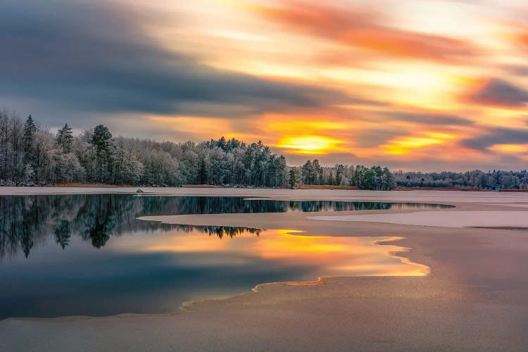 Ice Slowly Taking Over The Lake