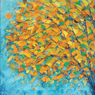 Autumn On Teal by Ann Marie Coolick canvas print