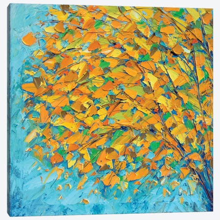 Autumn On Teal Canvas Print #CLK10} by Ann Marie Coolick Canvas Print