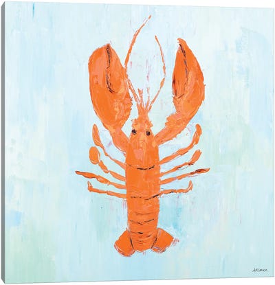 Orange Claw Buddies I Canvas Art Print - Lobster Art