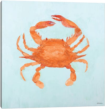 Orange Claw Buddies II Canvas Art Print - Crab Art