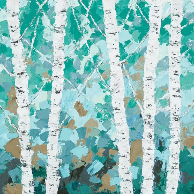 Teal Dancing Birch Tree