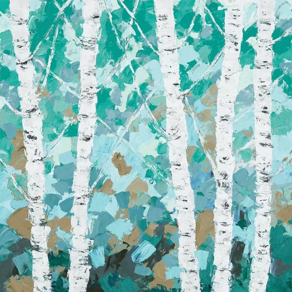 Birch Trees: Teal Dancing Birch Tree by Ann Marie Coolick