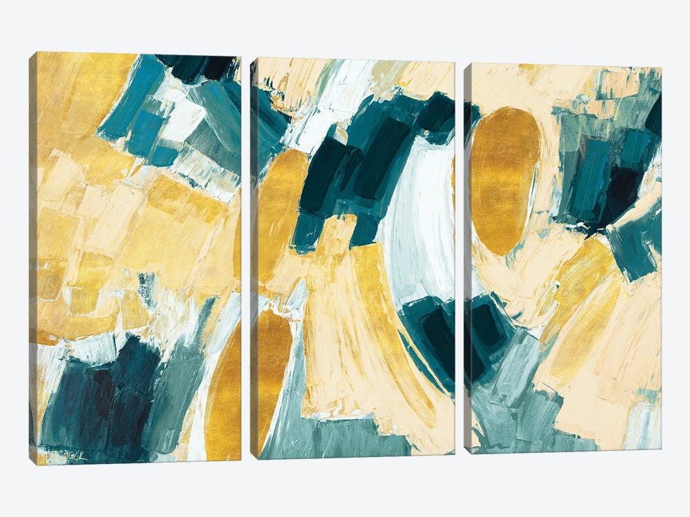 Gold and Teal Afterglow by Ann Marie Coolick 3-piece Canvas Print